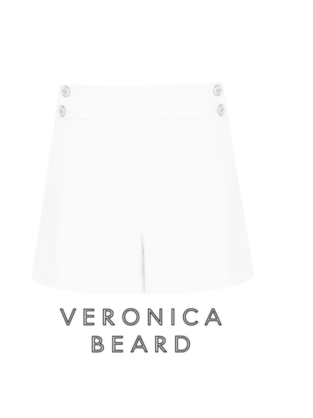 VERONICA BEARD Shorts KIMM Ivory Cotton Blend Off White womens lined